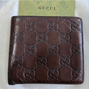 Authentic Gucci Wallet Bifold Wallet Guccissima Brown Unisex - T6720